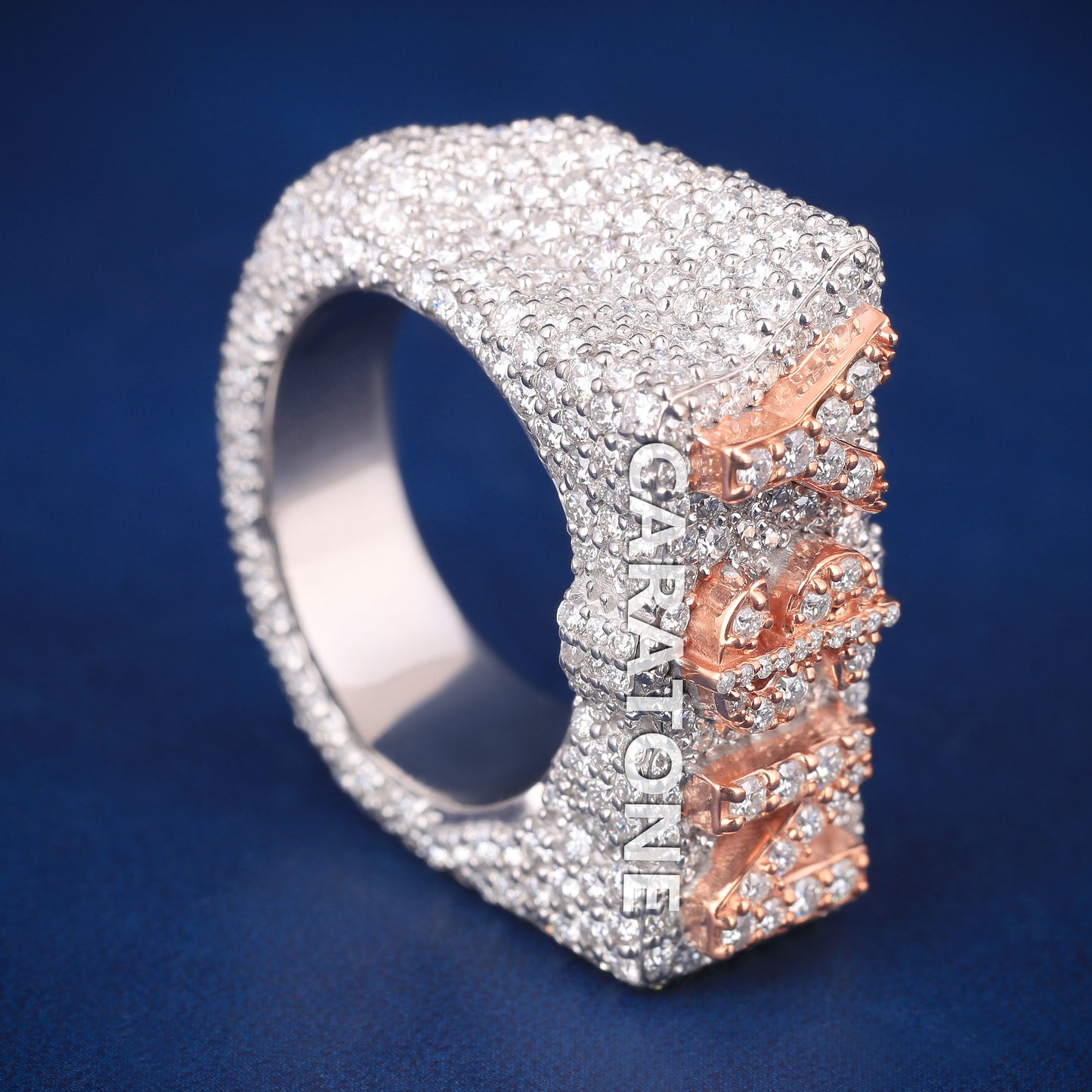 Hip hop customise ring for men and women in two tone