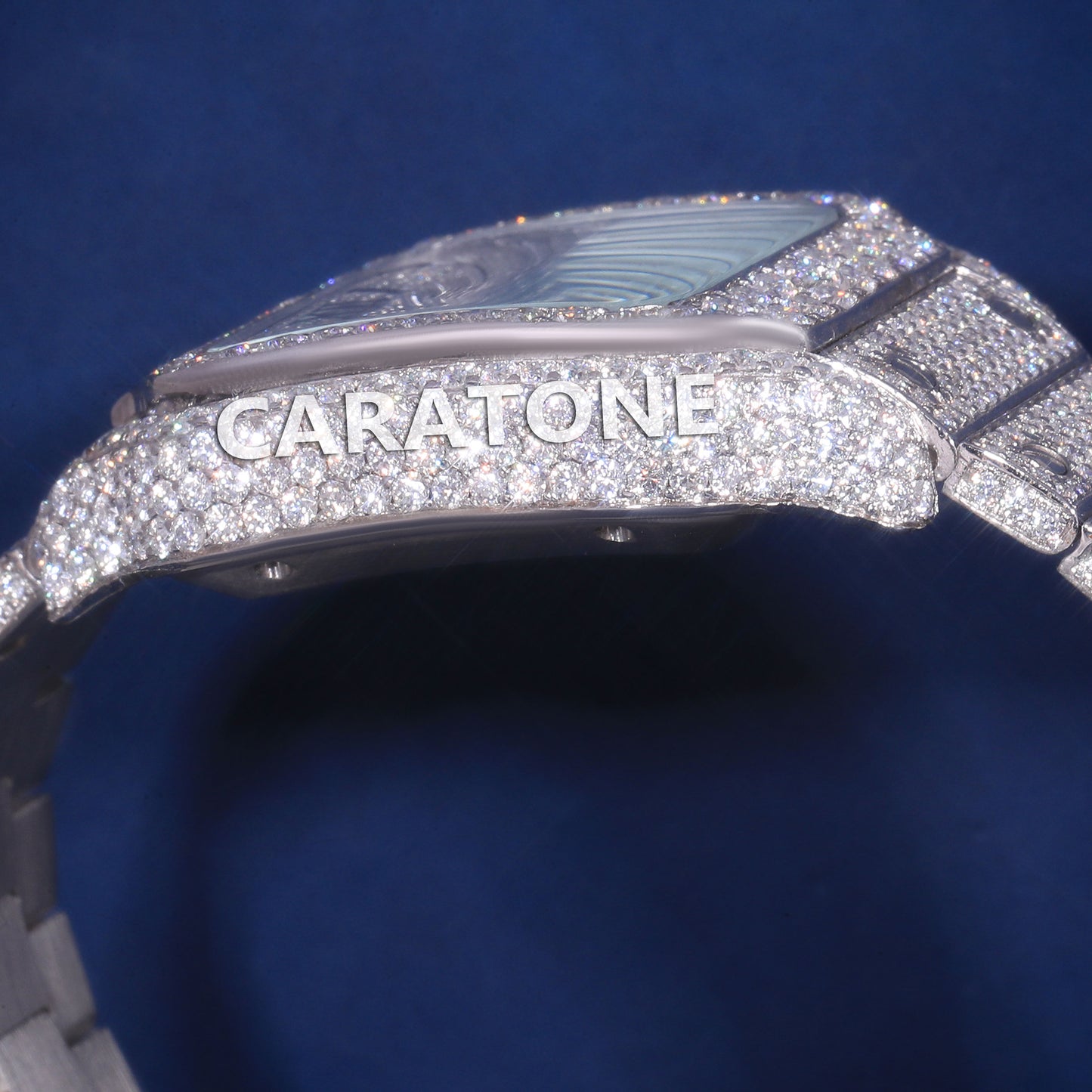 Mens Hip Hop Diamond Watches Roman Dial Fully Iced Out Diamond Silver Custom Watches for Ladies