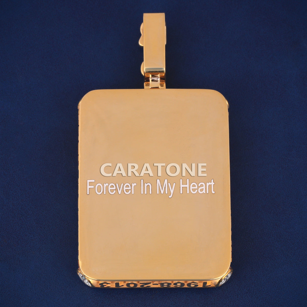 Custom Iced Out Photo Memorial Pendant with Lab Grown Diamonds