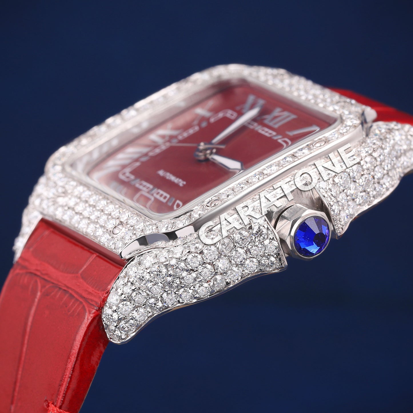 Womens Ice Watches Red Rubber Strap with Dial Stainless Steel New Unique Watches Unisex