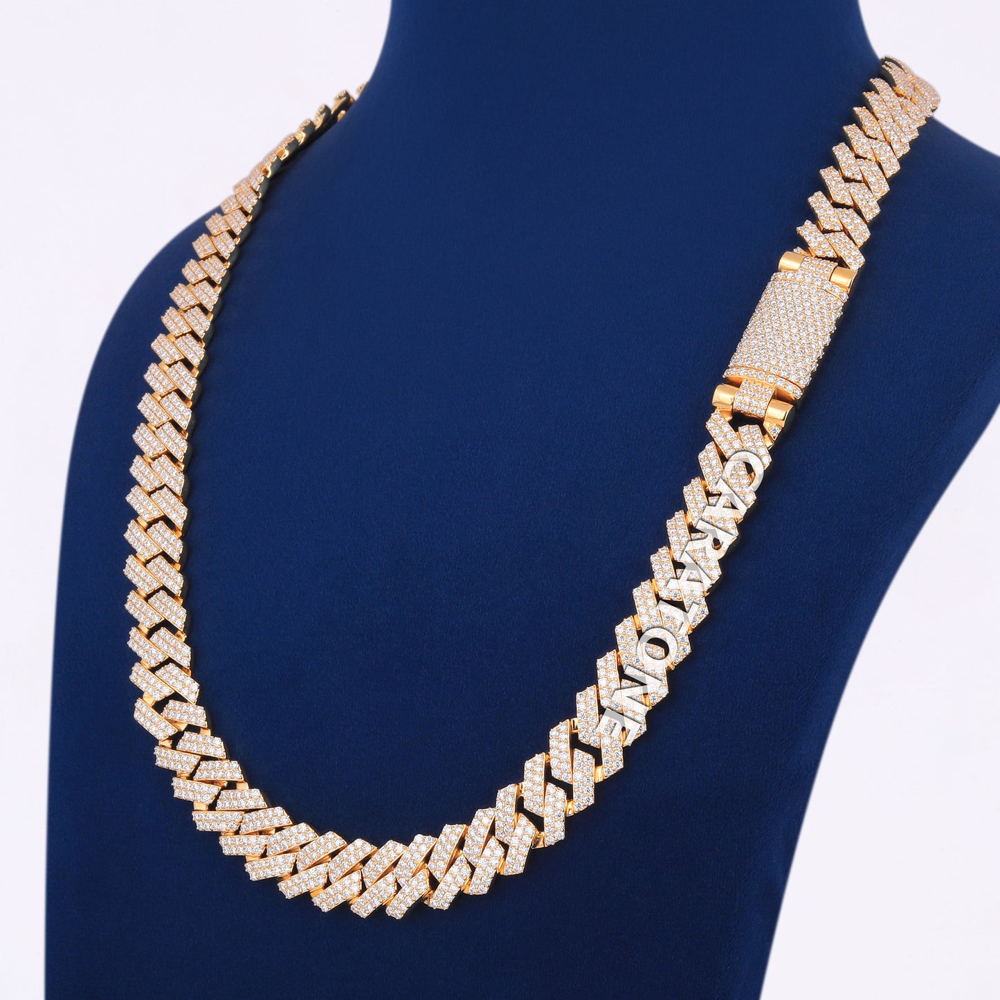 22 inch 14mm Cuban Link Diamond Chain Different types of Necklace Custom Chains Yellow Gold Plated Best Necklace