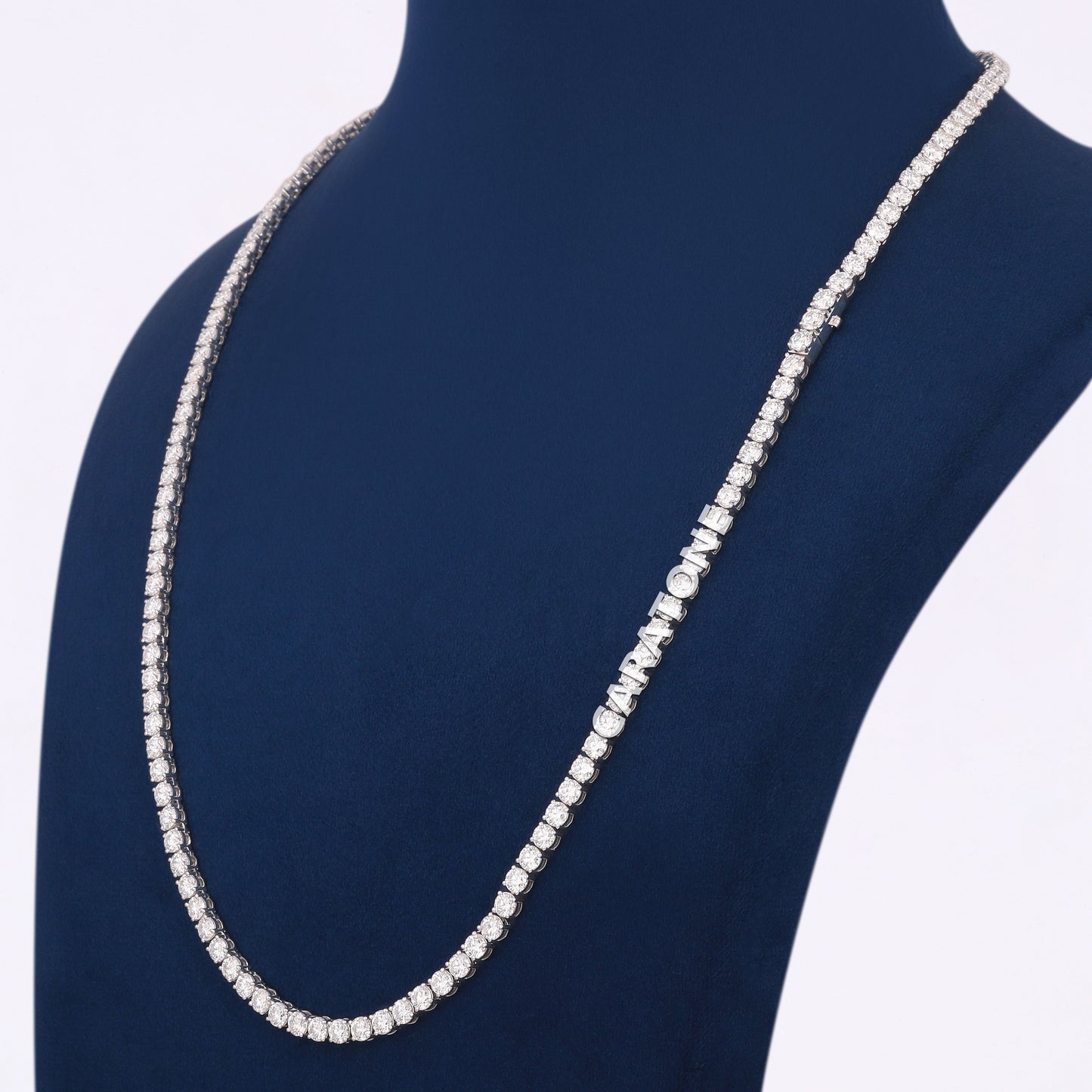 Luxury Diamond Tennis Necklace 24 Inch 4mm Perfect for Mens Womens Daily Wear