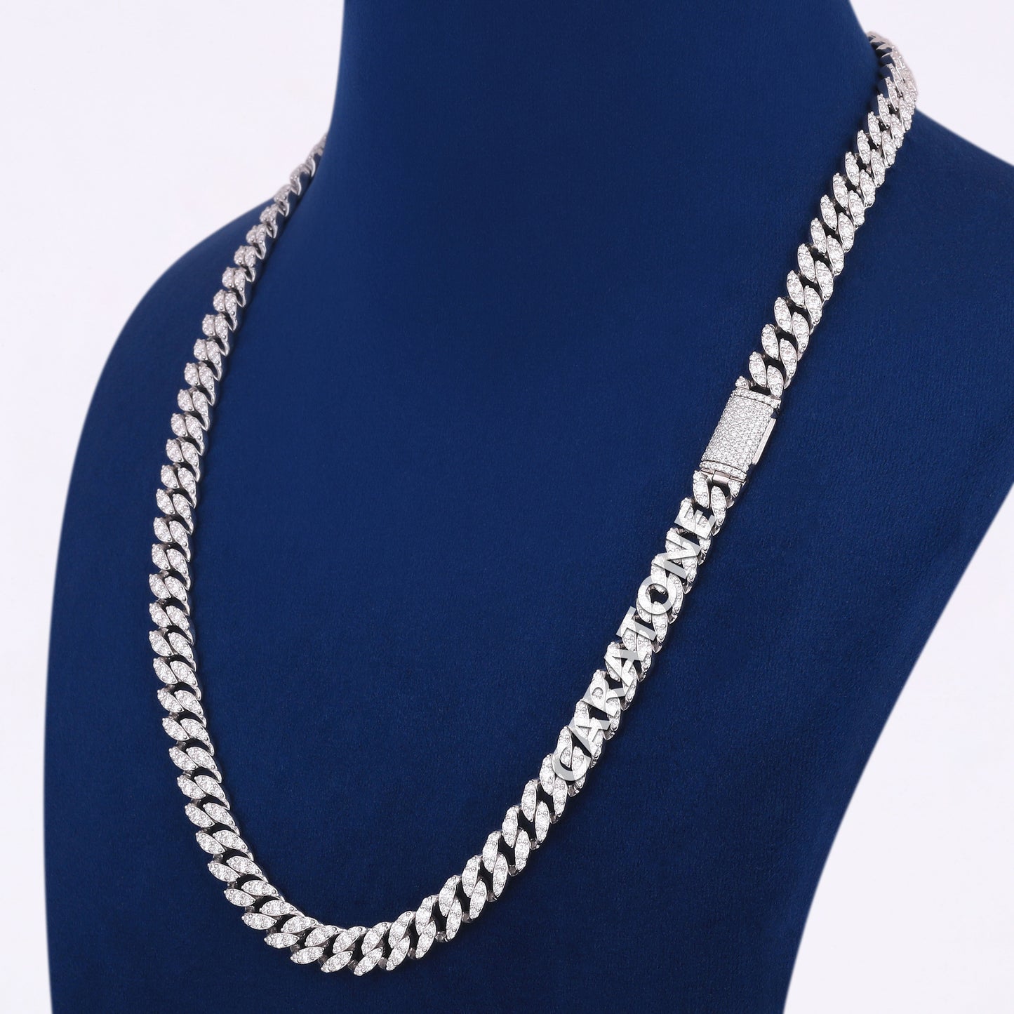 Womens & Mens 10mm Real Rappers Iced Out Diamond Leaf Cuban Link Chains with Fully Silver Hip Hop Chains Necklace