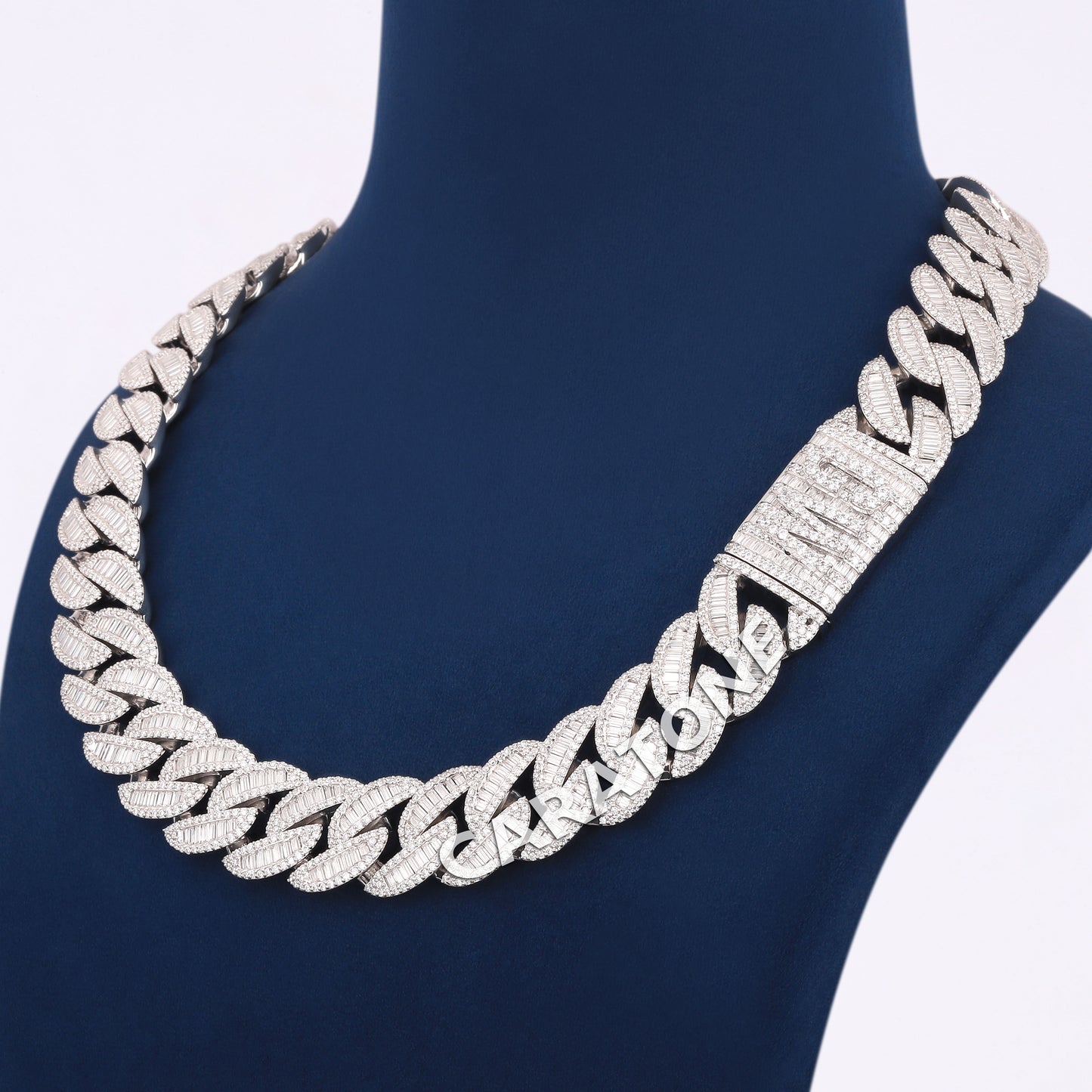 925 Sterling Silver With Lab Diamond Custom Chain With Pendant