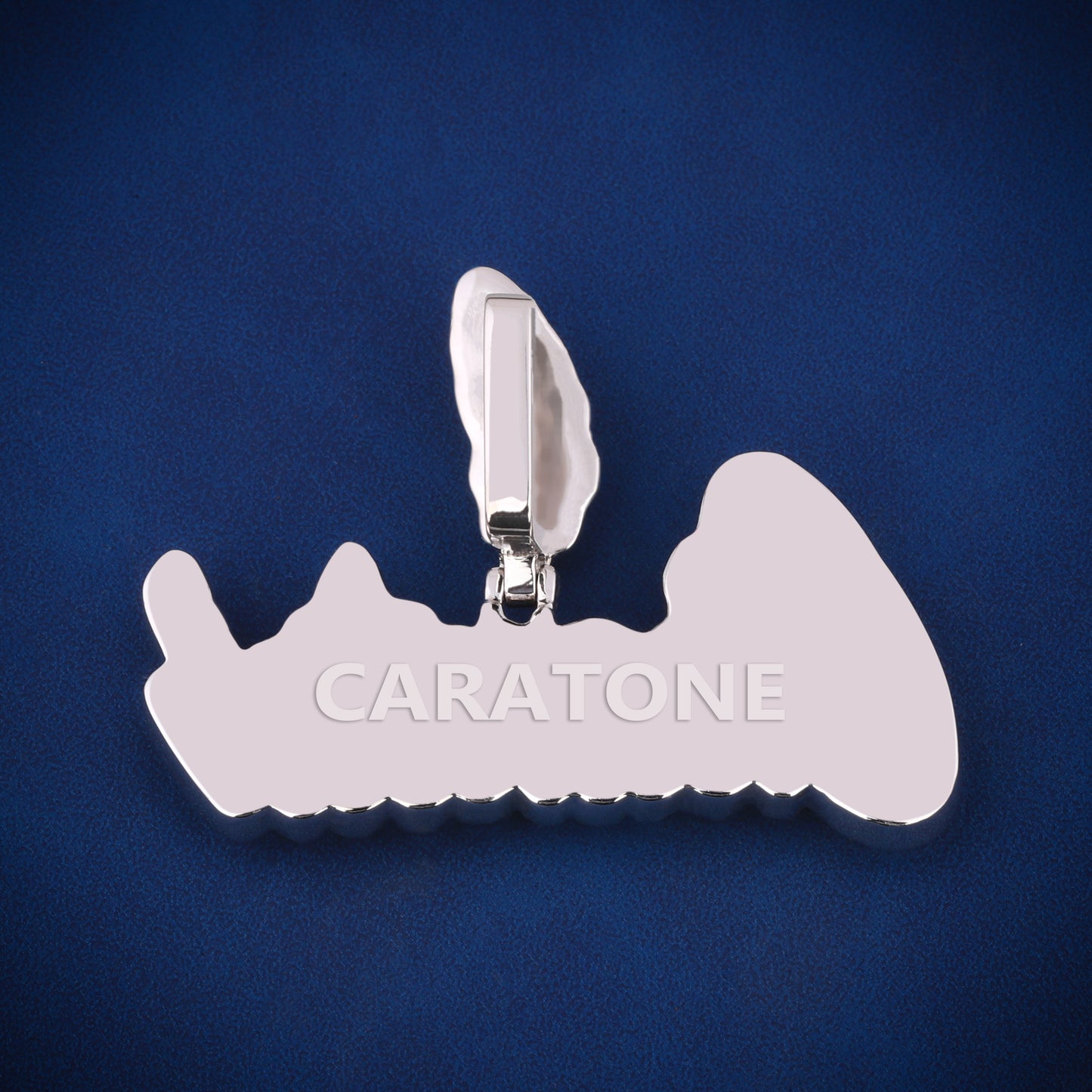 14kt white gold lab diamond pendant for men