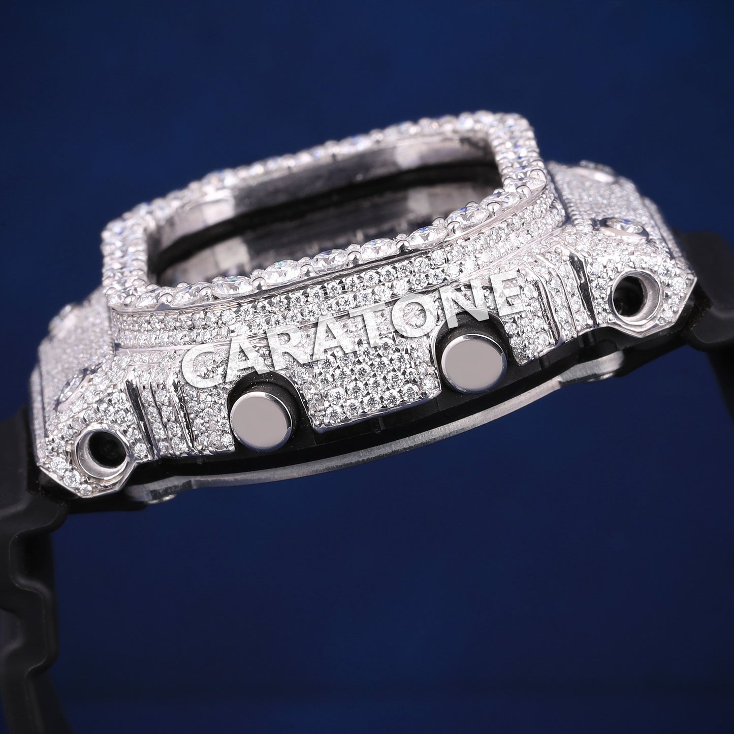 Half iced out without dial hip hop custom made branded digital watch
