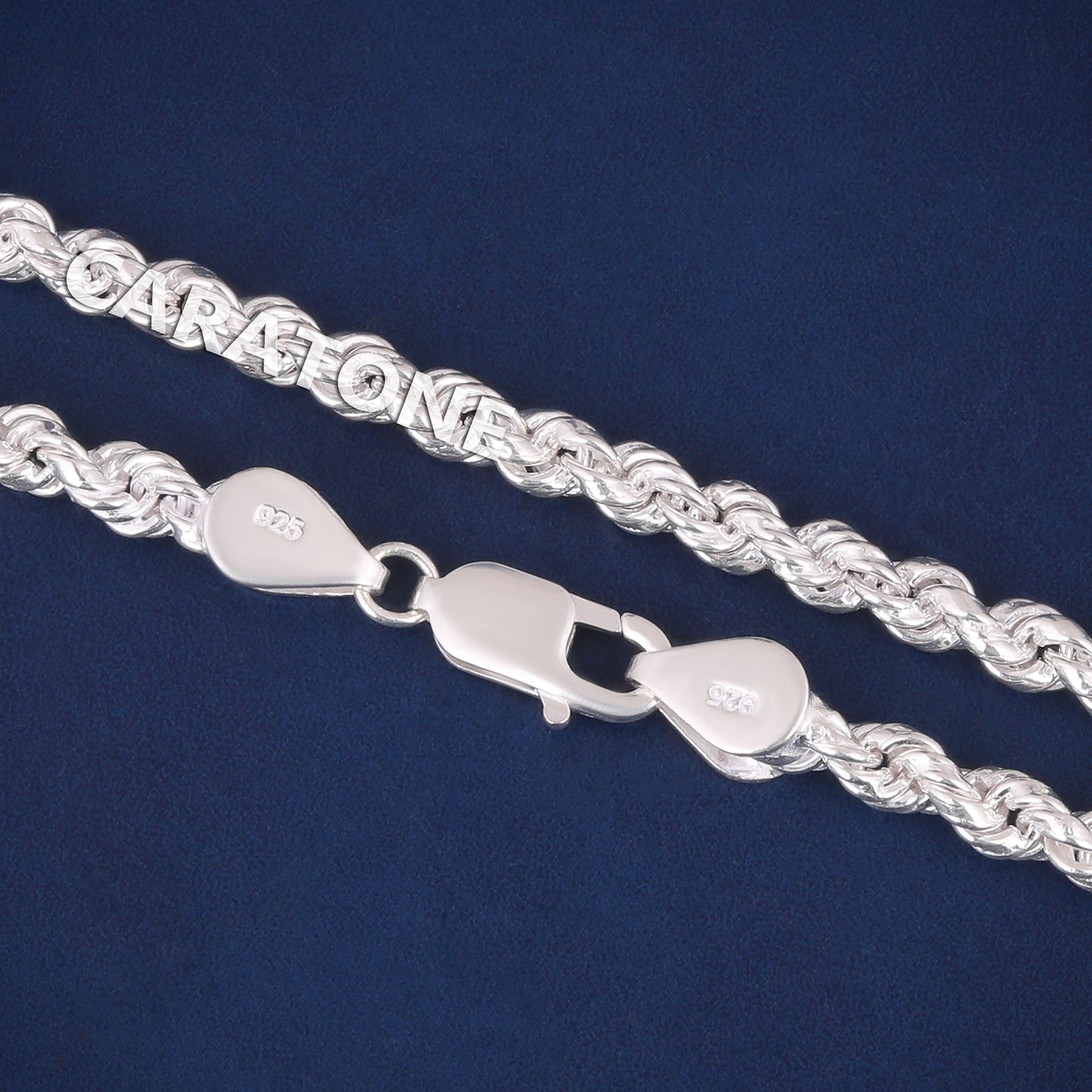 Buy 5mm 925 Sterling Silver Heavy Rope Chain Necklace in Mens Womens 20 inch Iced Gold Rope Chain Necklace