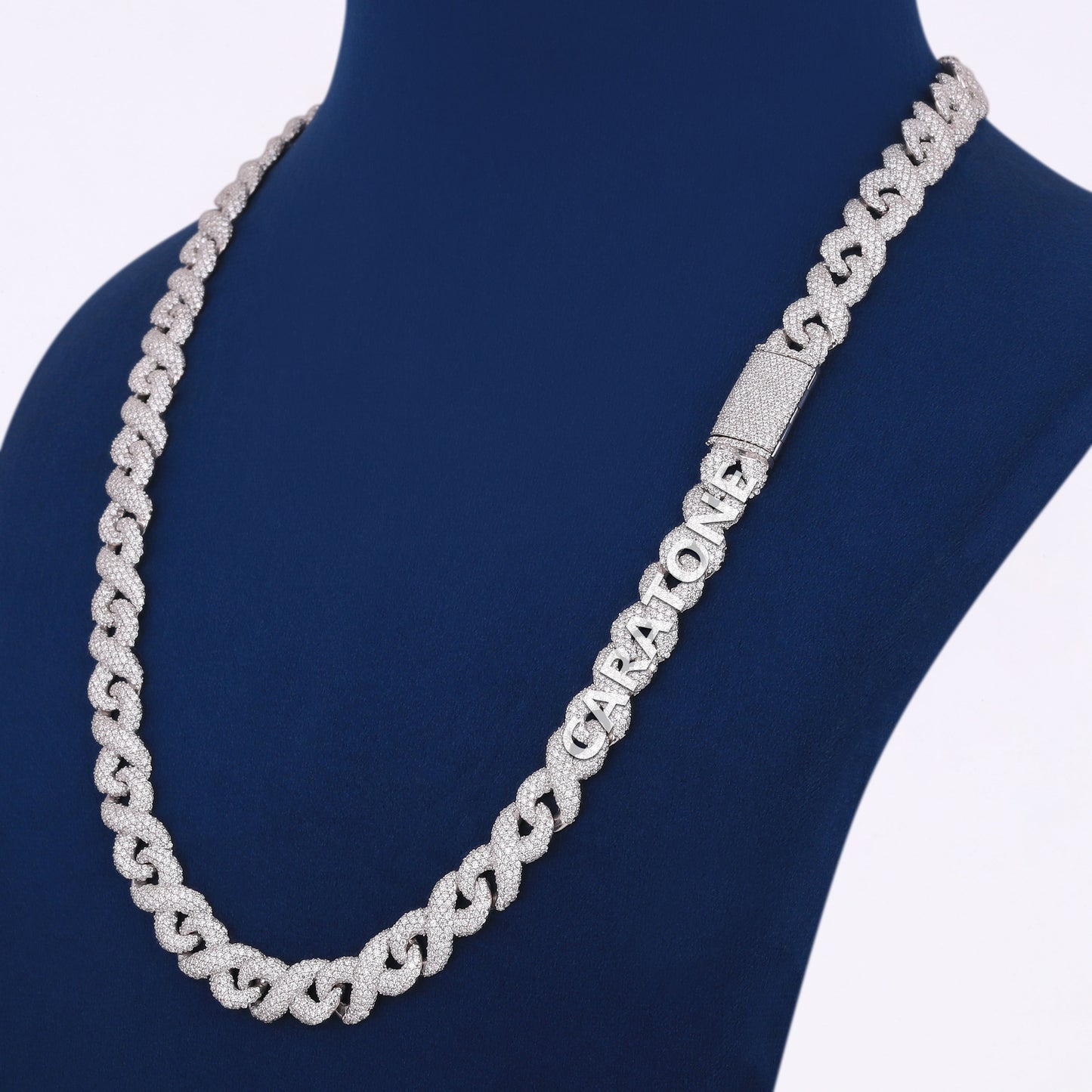 22 inch 19mm Custom Full Iced Out Diamond Infinity Silver Chain Buy New Cuban Link Infinity Chain Necklace