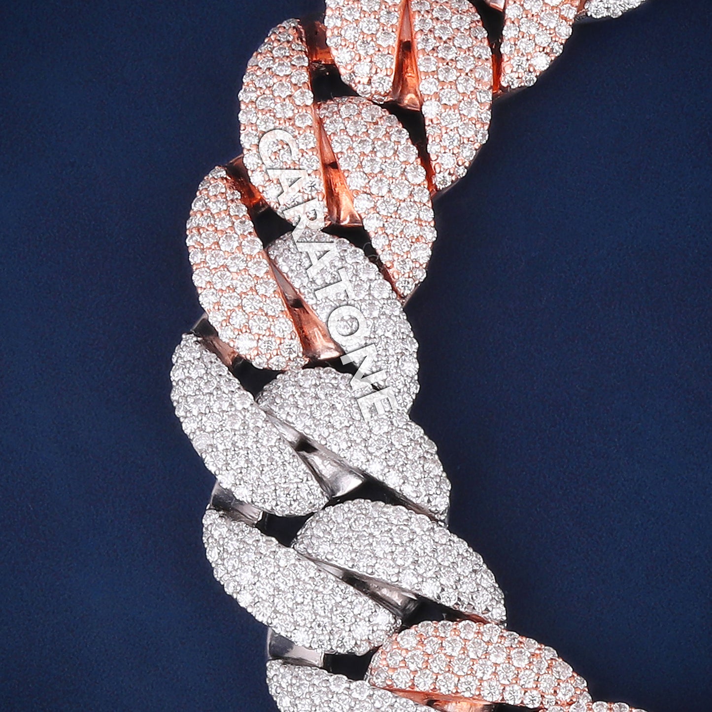 Cuban link diamond bracelet fashion game accessory in 14 kt gold lab diamonds