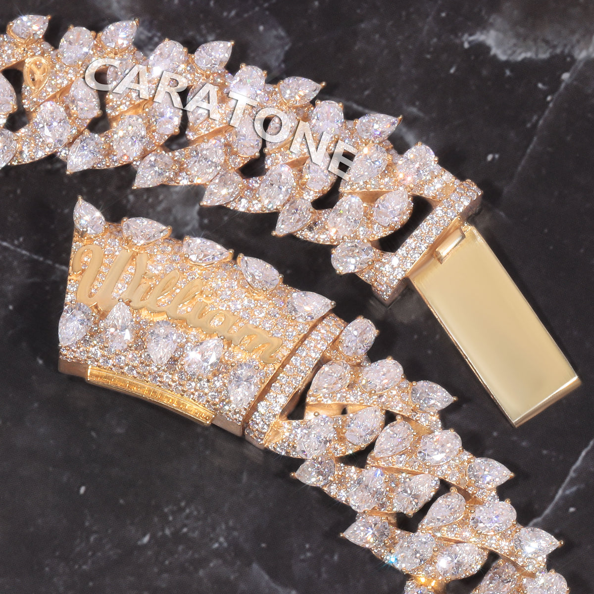 22 Inch 18 MM Signature Custom Cuban Chain Yellow Gold Tone