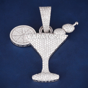 Custom Iced Out Martini Glass Hip Hop Pendant with Lab Grown Diamonds