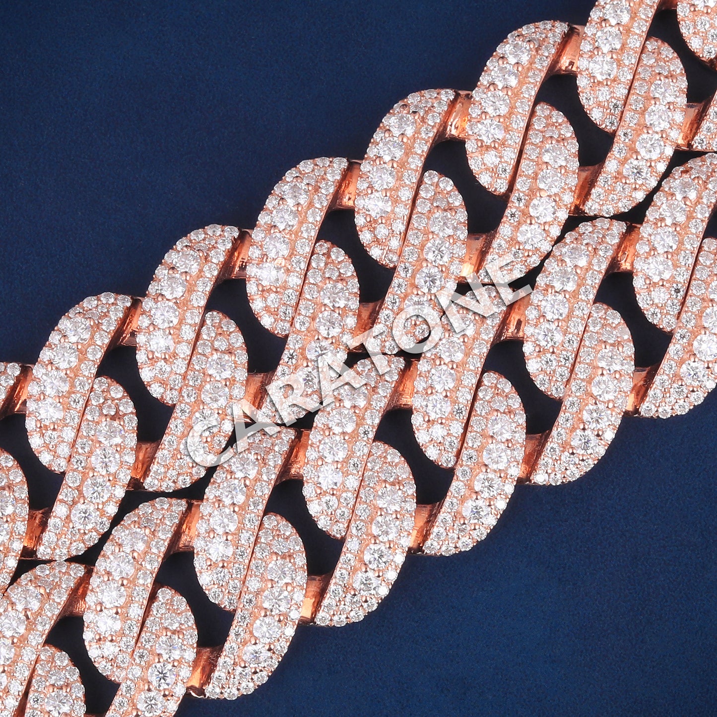 New Arrival 22 inch 20mm Custom Cuban Link Necklace with Lab Grown Diamond VVS Fully Iced Out 18k Mens Rose Gold Cuban Link Chain Necklace