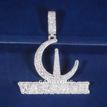 Custom Iced Out Abstract Logo Hip Hop Pendant with Lab Grown Diamonds
