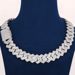 22 inch 22 mm baguette and round diamond chain necklace