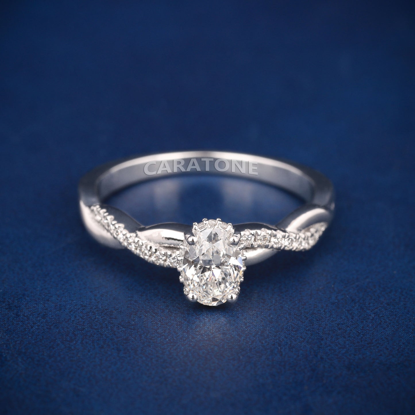 Oval shape diamond engagement passed diamond tester ring