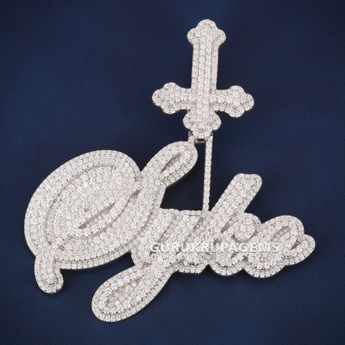 Custom Iced Out Chosen Script Name Hip Hop Pendant with Lab Grown Diamonds