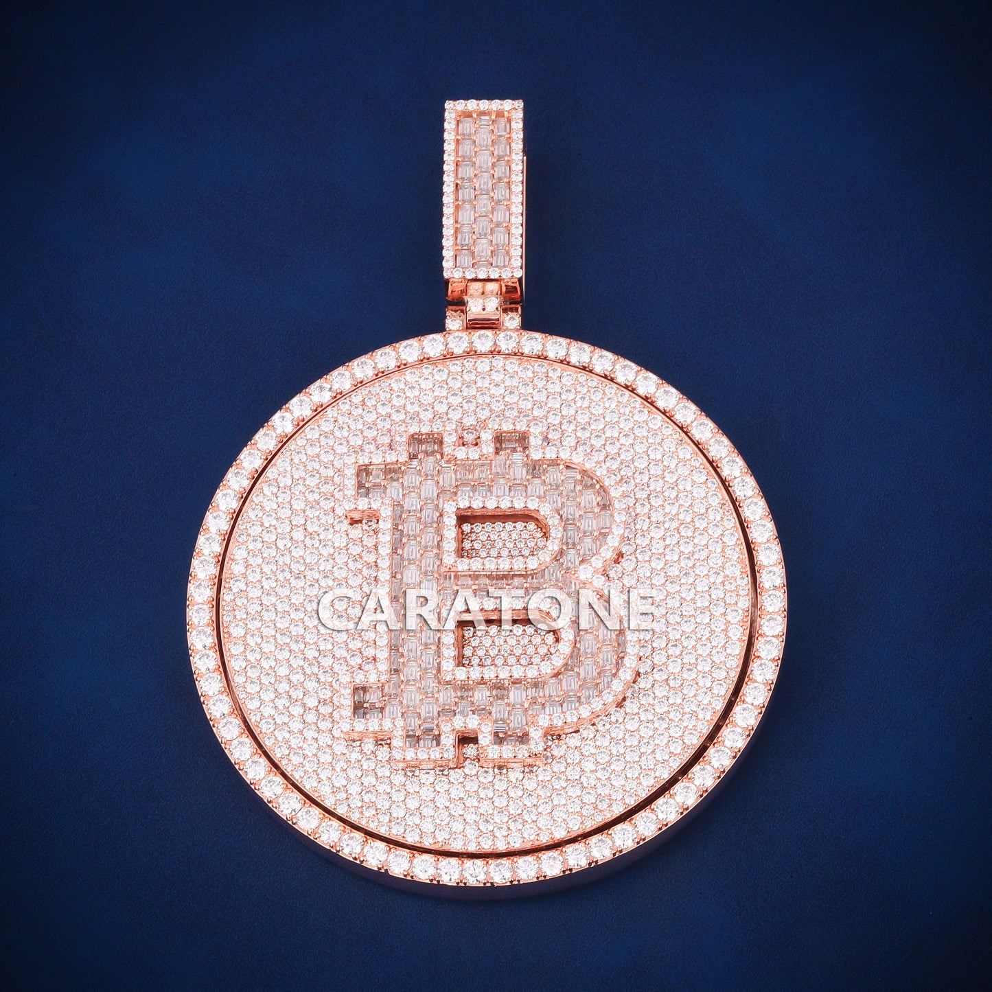 3 inch hip hop full iced out spinner lab gold pendant