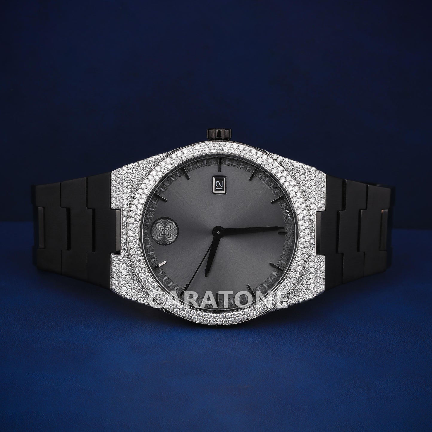 Hip hop custom made half iced out without dial with D VVS clarity