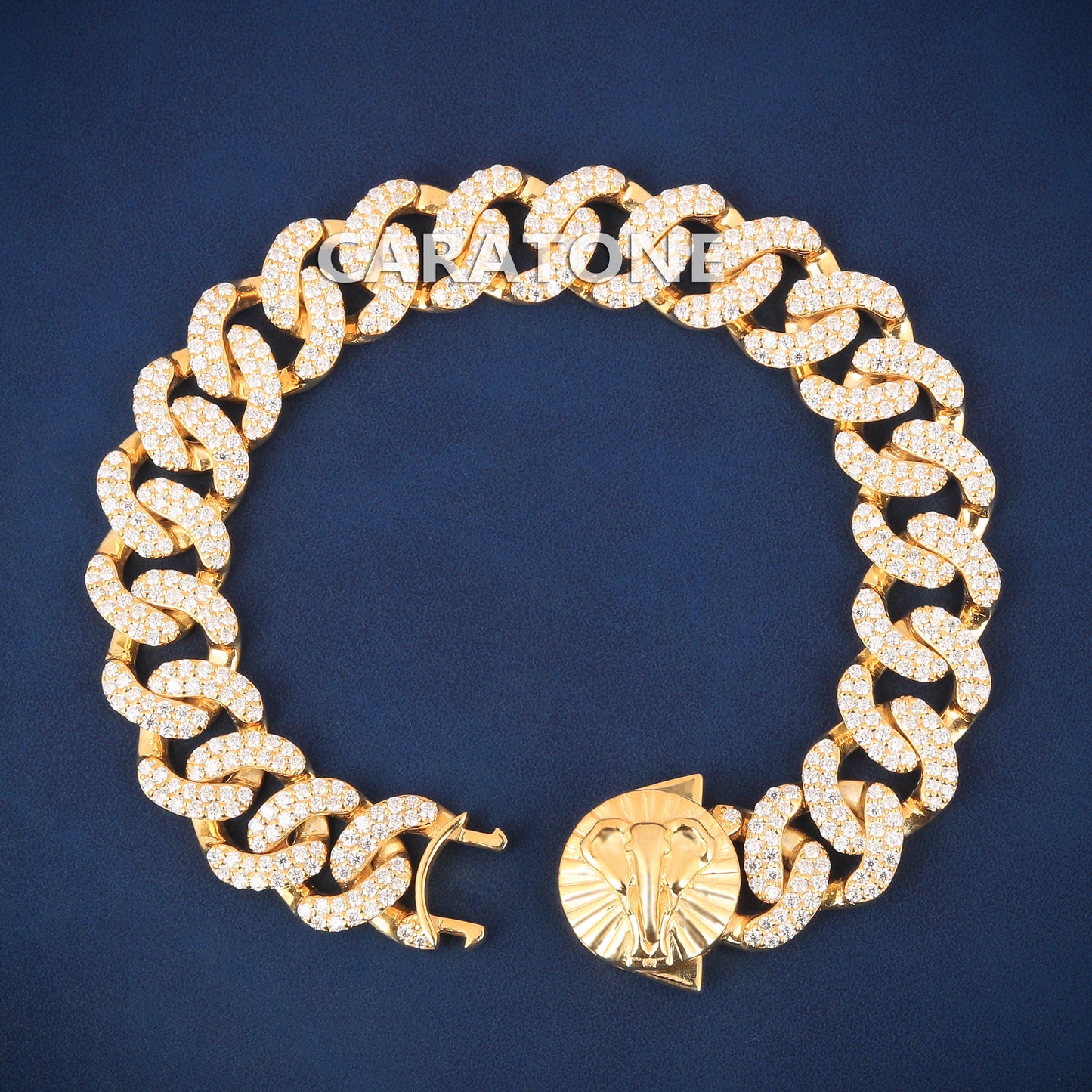 Miami Cuban Link Iced Out Bracelet for Men with Diamond Cut Shine