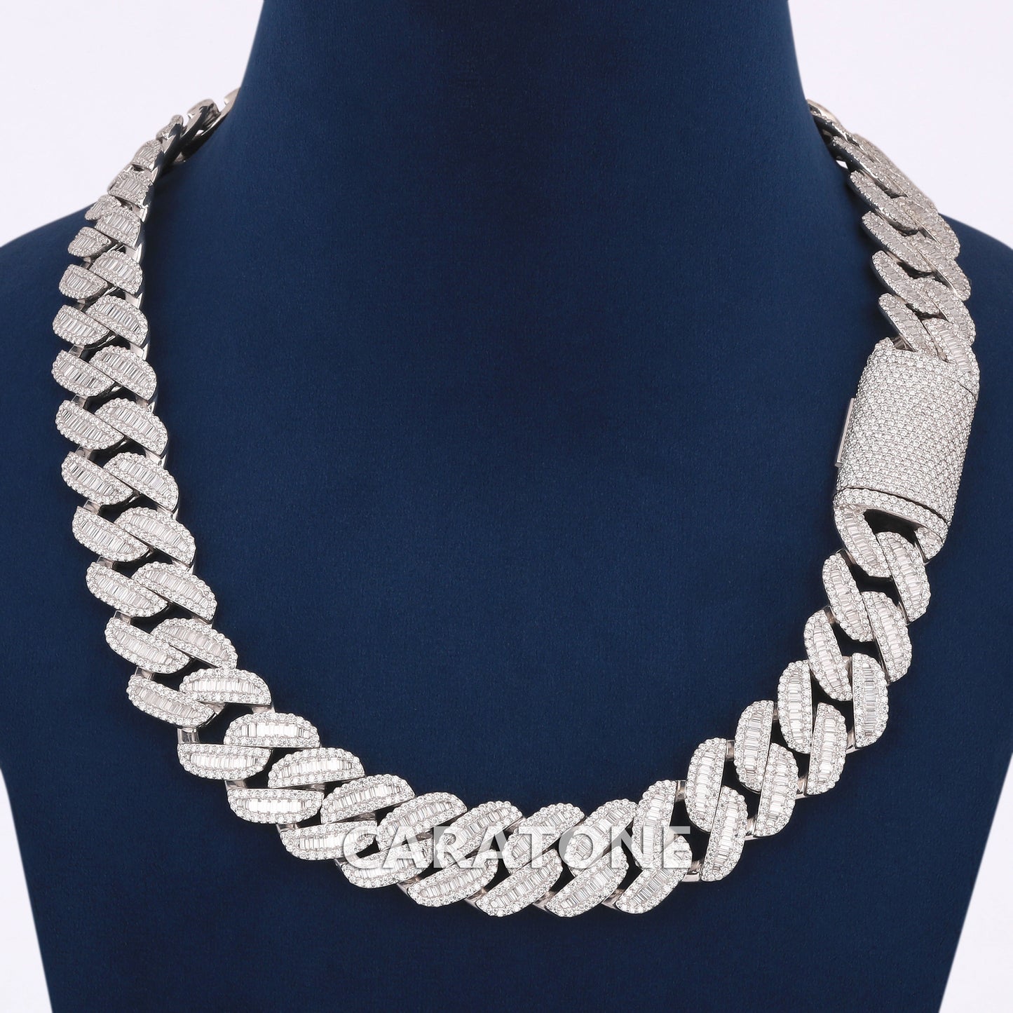 Miami cuban baguette diamond chain vvs clarity