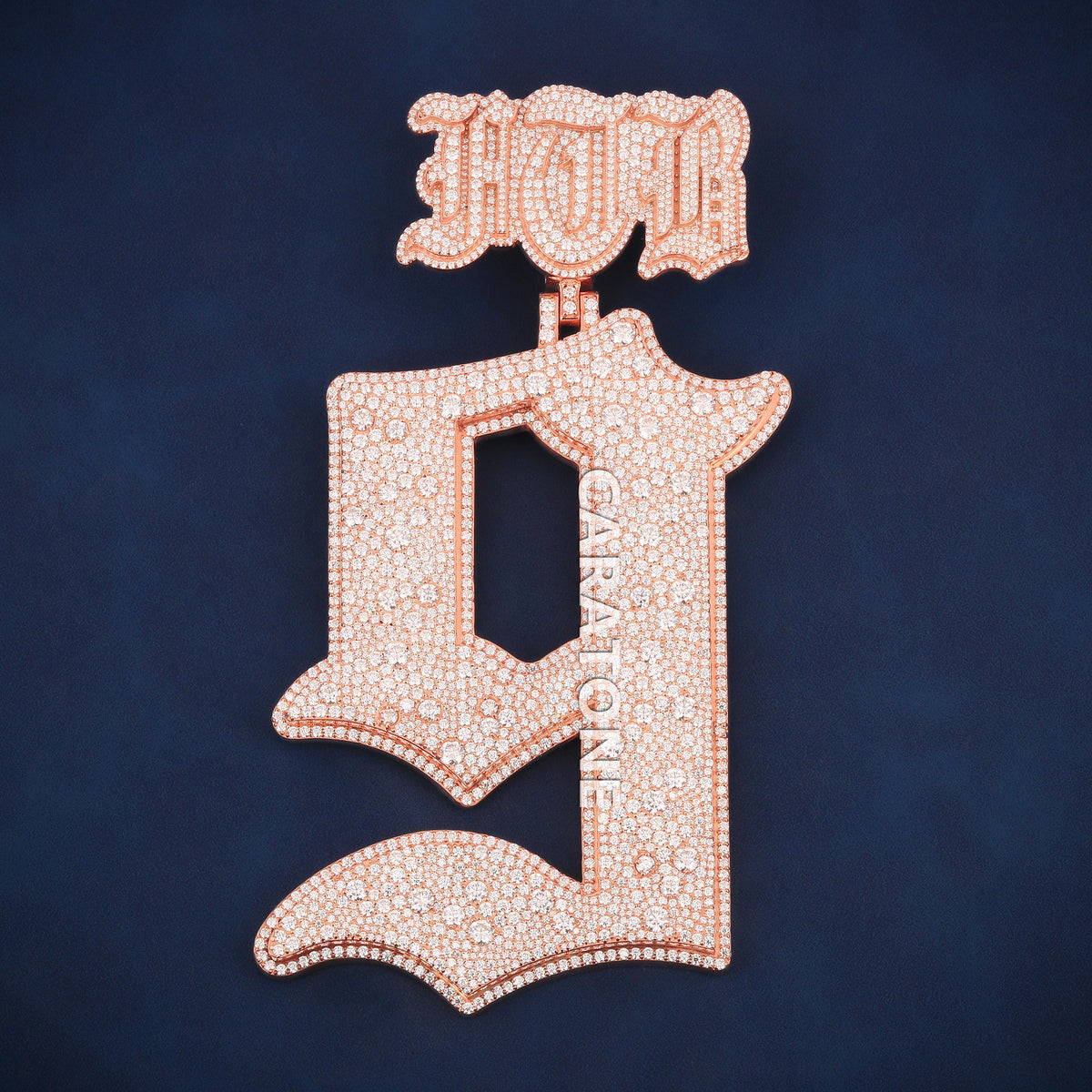 Custom Oversized J Letter Pendant with Diamond JMB Bail – Lab Grown Diamonds