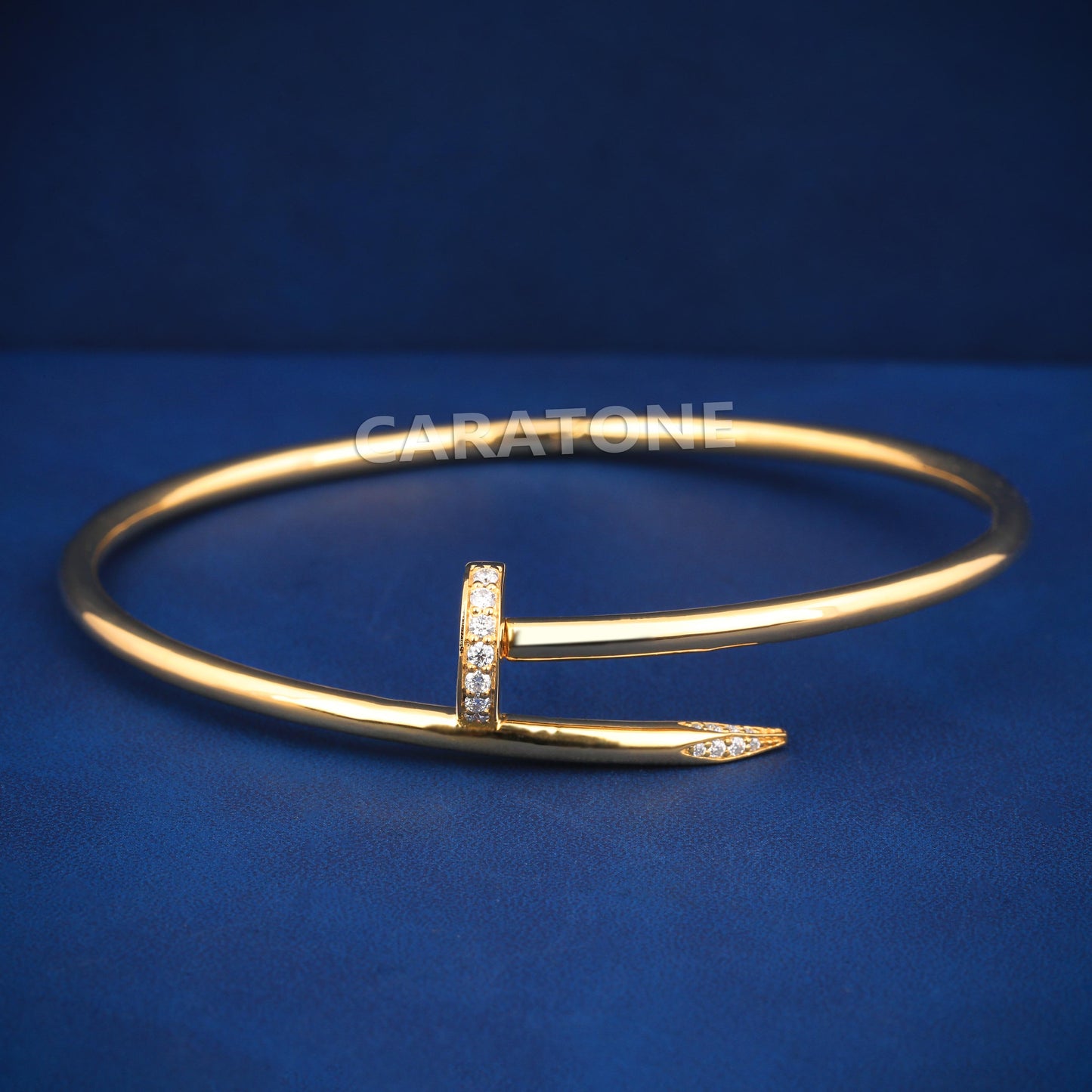 Yellow Gold Diamond Nail Bracelet for Men and Women