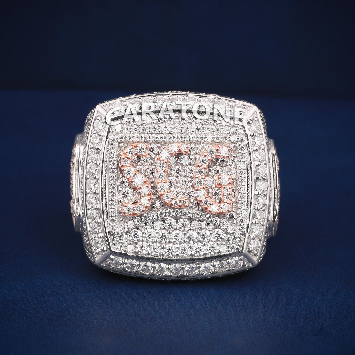 Two toned custom letter diamond ring VVS grade