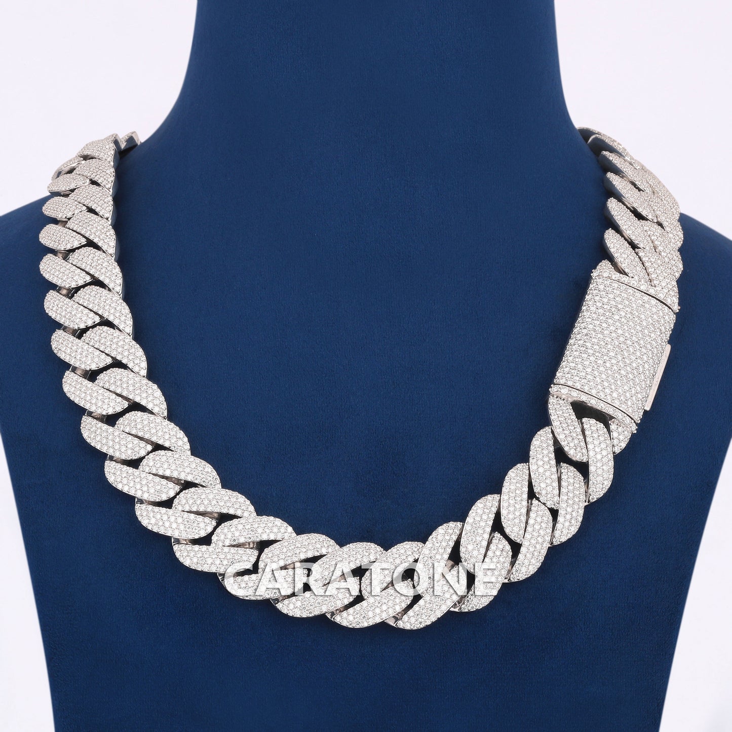 22 inch 22 mm heavy full white diamond cuban chain