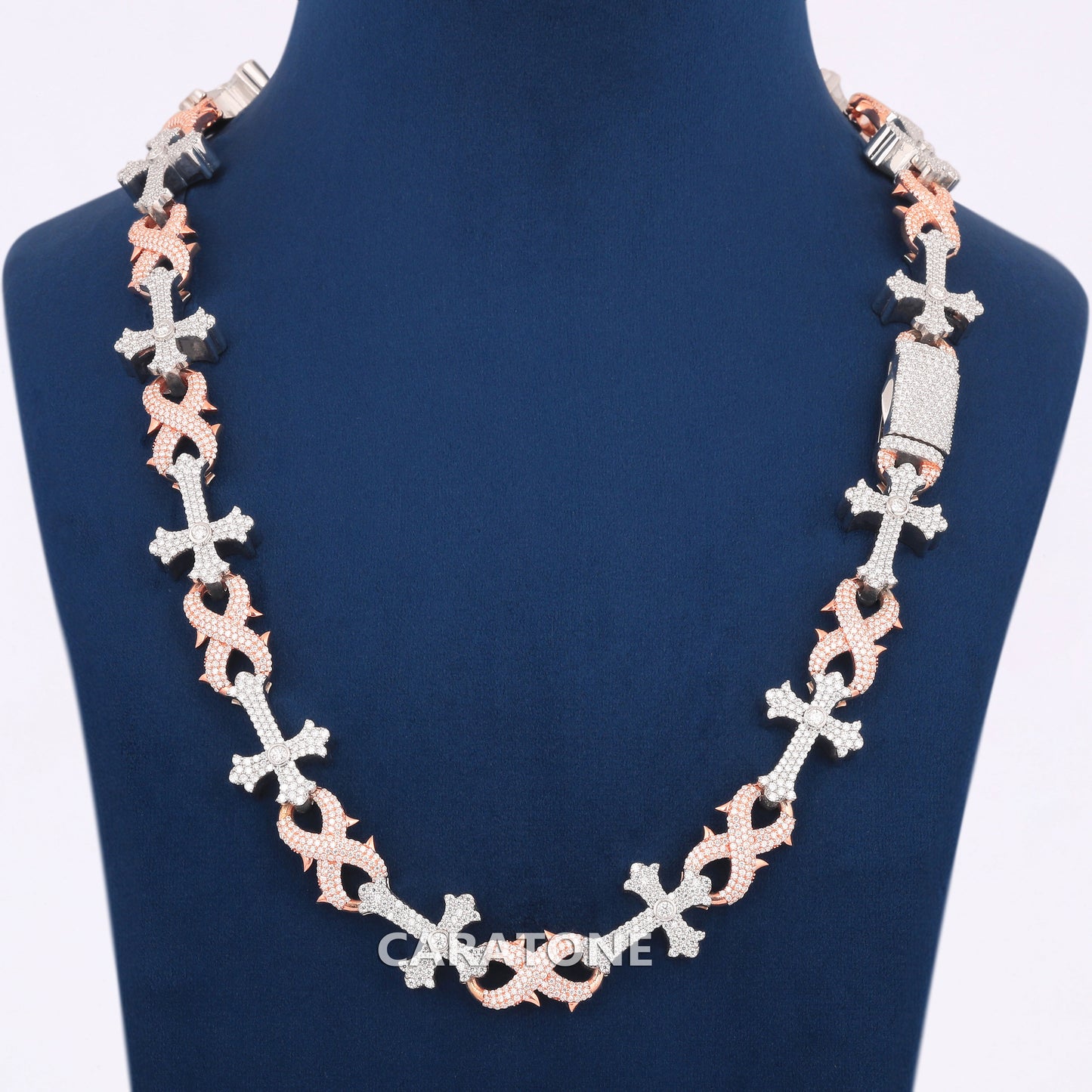 24 inch 12 mm trending designer custom infinity cross link chain passed tester