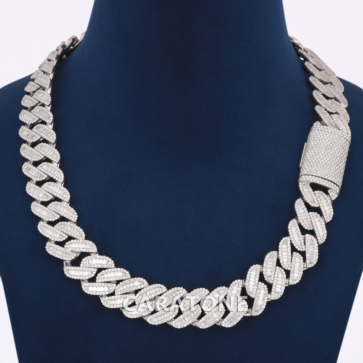 22inc 20mm  VVS Lab Grown Diamond Iced Out Cuban Link Chain