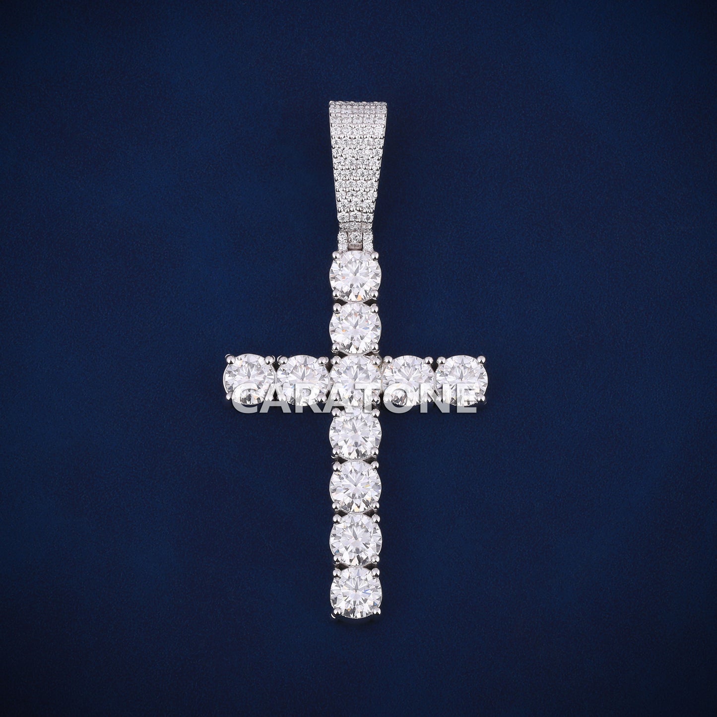 Hip hop customized diamond cross pendant in 14kt gold lab d vvs