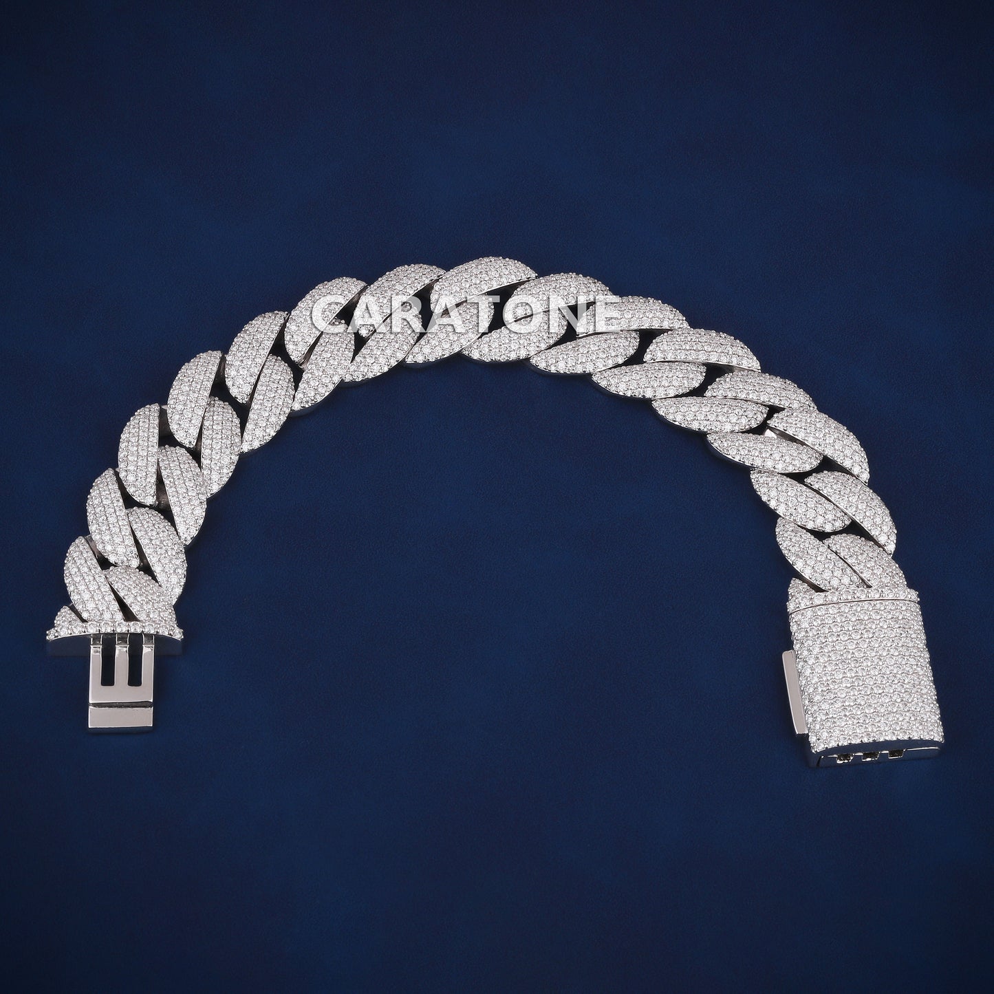 8.5 inch 18 mm fully white iced out cuban bracelet