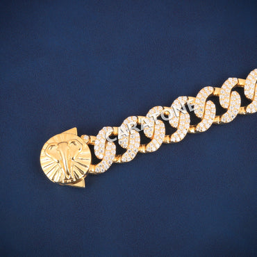 Miami Cuban Link Iced Out Bracelet for Men with Diamond Cut Shine