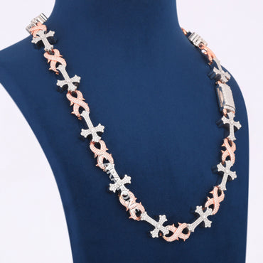 24 inch 12 mm trending designer custom infinity cross link chain passed tester