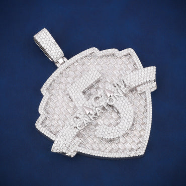 Custom hip hop diamond logo pendant with vvs clarity in 14kt gold lab diamond