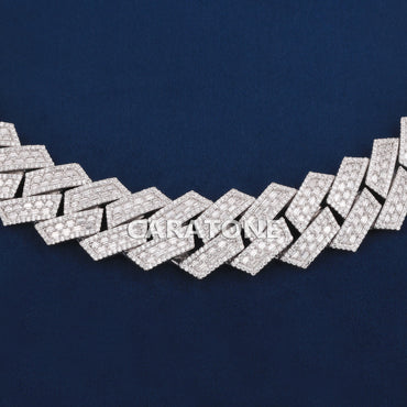 22 inch 22 mm baguette and round diamond chain necklace