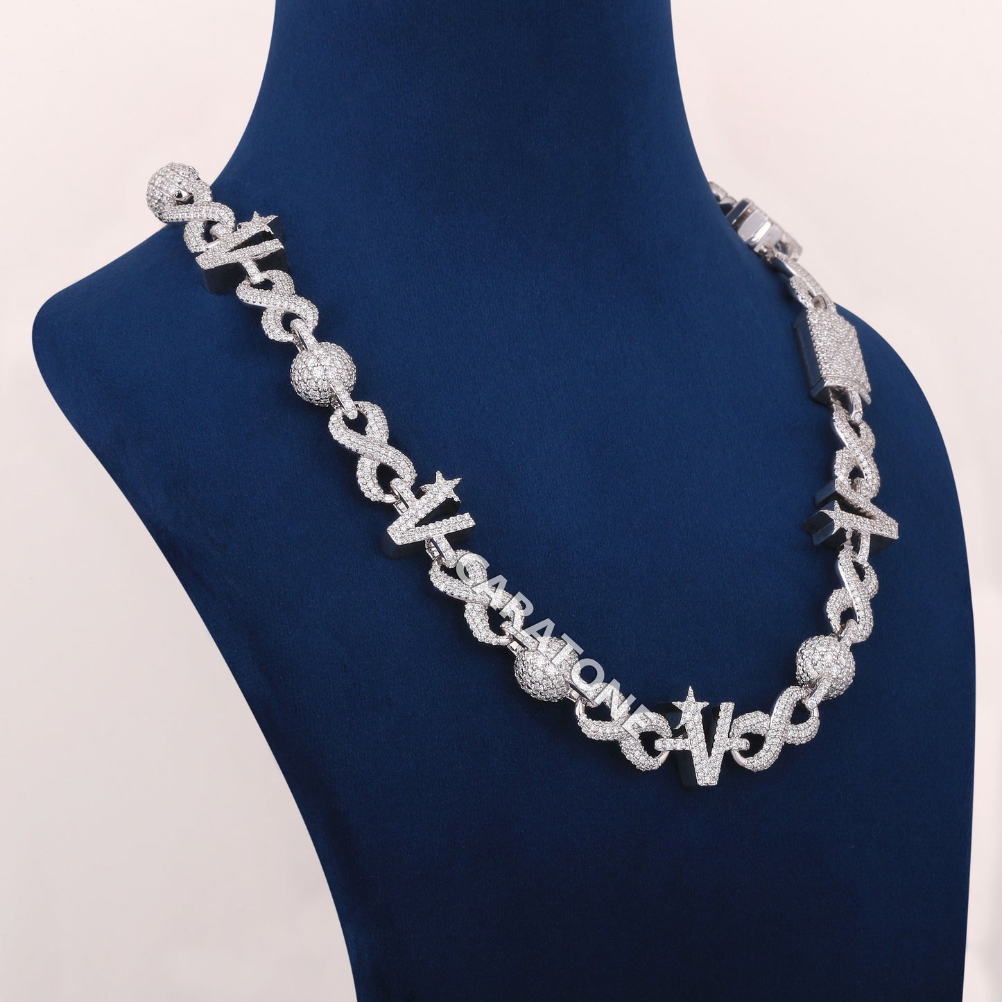18 inch 14mm Infinity style Christmas inspired buss down diamond necklace