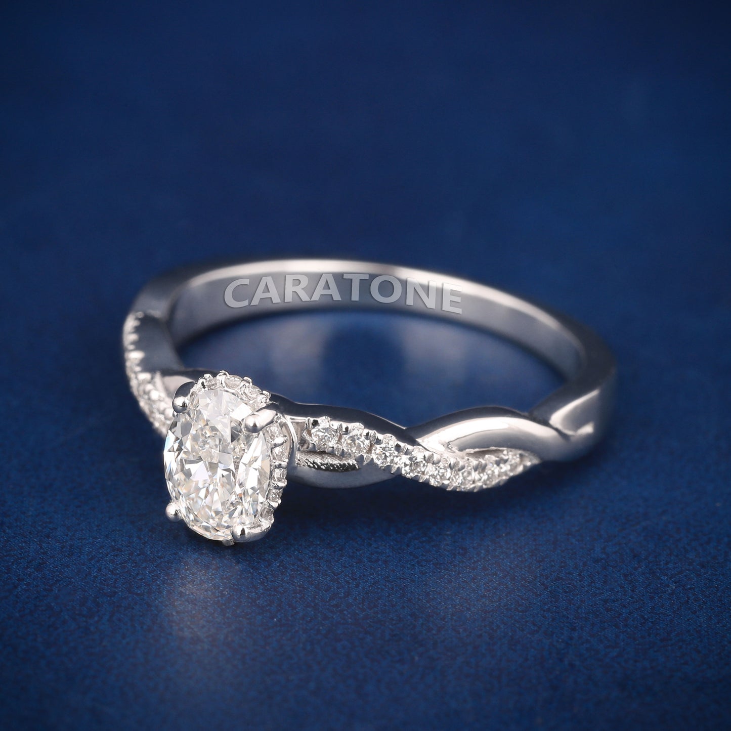 Oval shape diamond engagement passed diamond tester ring