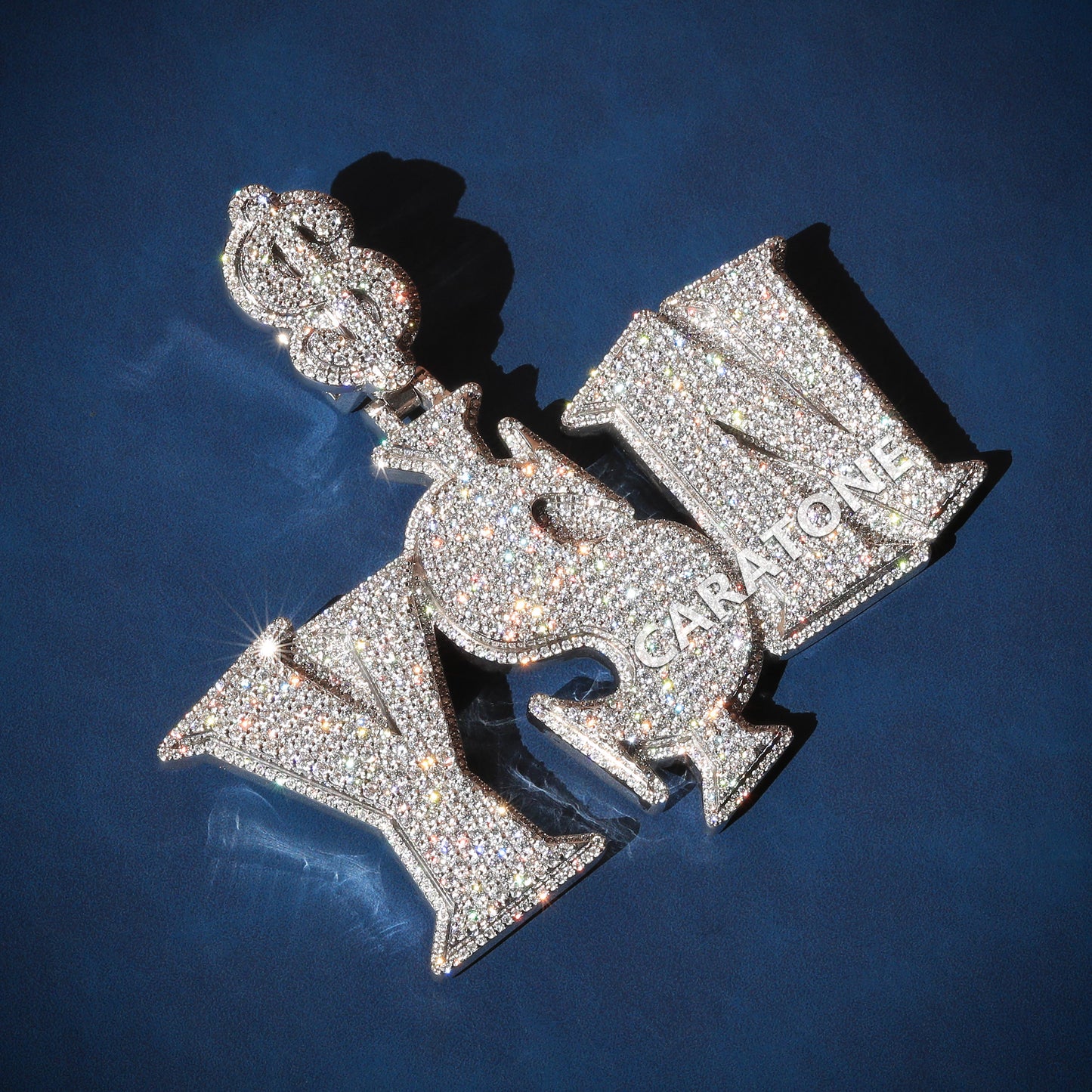 Custom hip hop full white vvs clarity diamond pendant 14 kt gold lab