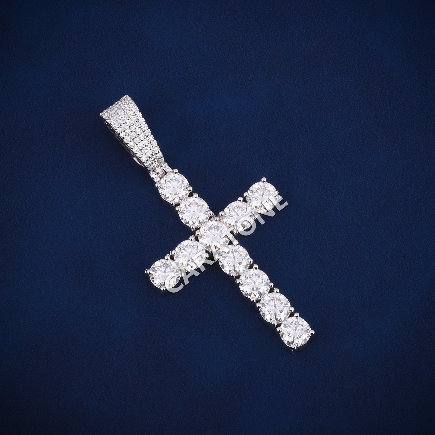 Hip hop customized diamond cross pendant in 14kt gold lab d vvs