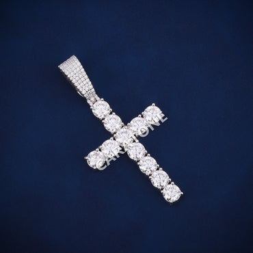 Hip hop customized diamond cross pendant in 14kt gold lab d vvs
