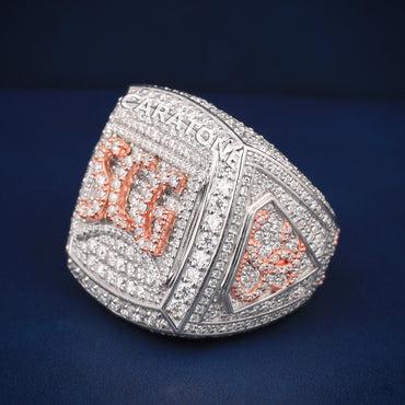 Two toned custom letter diamond ring VVS grade