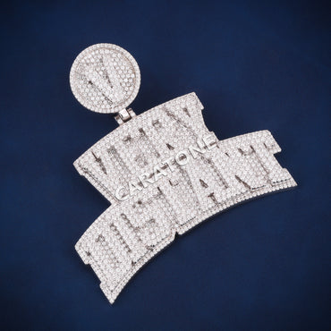 Fully iced out hip hop 14 kt lab diamond pendant d vvs clarity