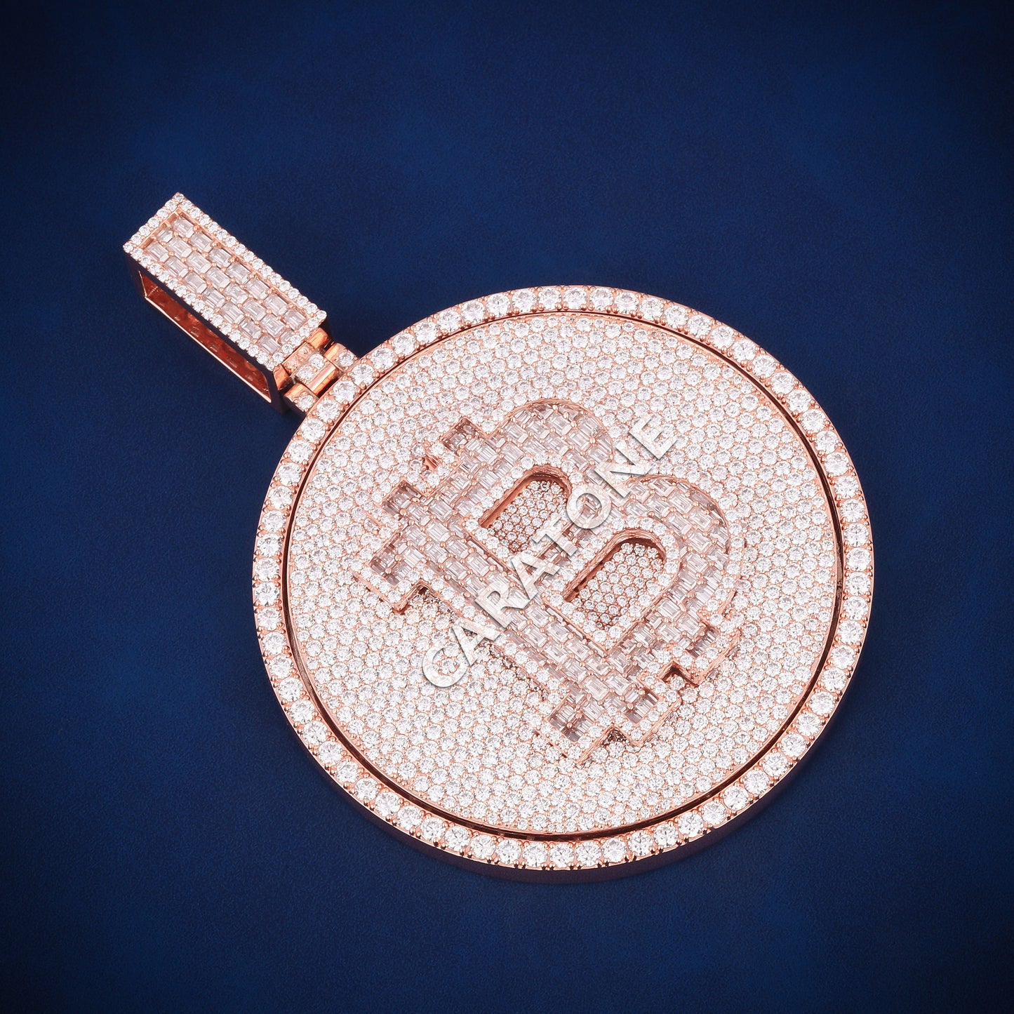 3 inch hip hop full iced out spinner lab gold pendant