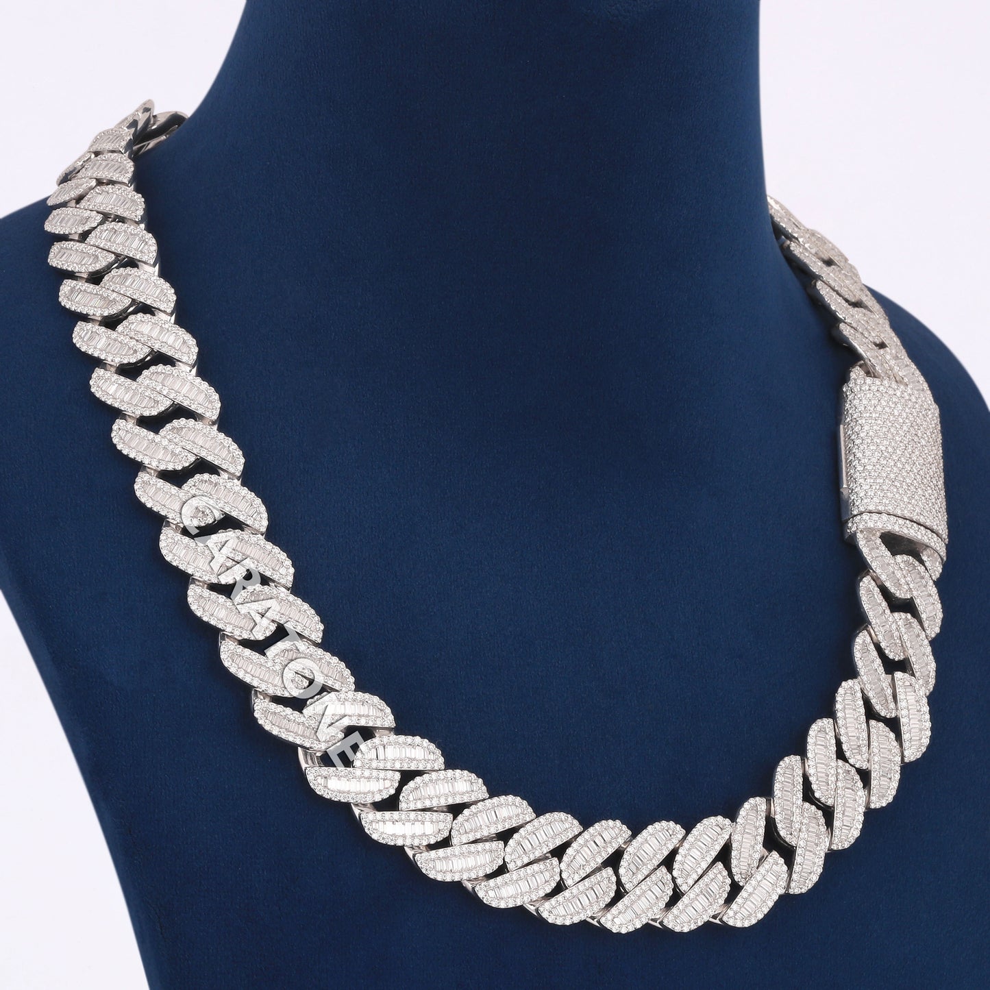 Miami cuban baguette diamond chain vvs clarity