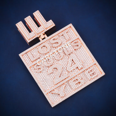 Hip hop custom logo 14kt gold lab diamond pendant vvs d color