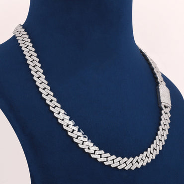 18 inch 10 mm hip hop cuban link diamond chain for men women