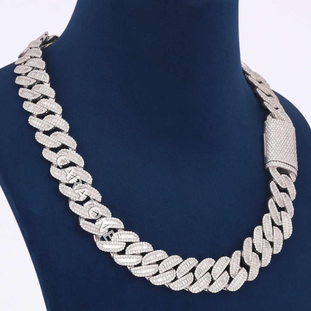 22inc 20mm  VVS Lab Grown Diamond Iced Out Cuban Link Chain