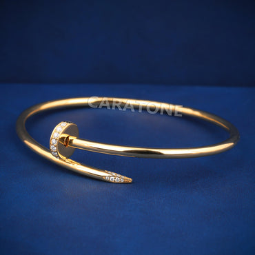 Yellow Gold Diamond Nail Bracelet for Men and Women