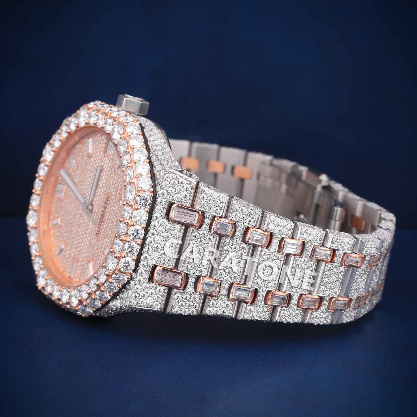Fully iced out Hip hop Two tone VVS clarity branded watch